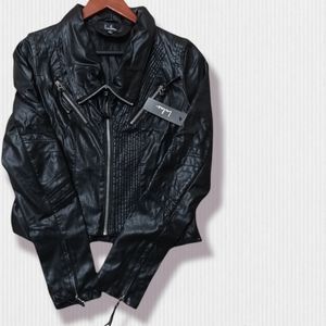 Lulu's. Black bikers jacket. Faux leather.